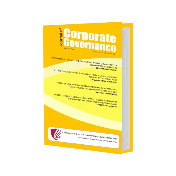 Journal Of Corporate Governance (26th Edition)