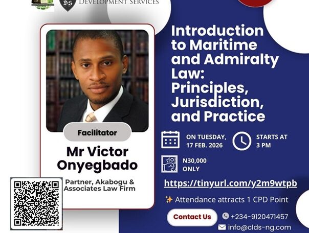 Introduction to Maritime and Admiralty Law: Principles, Jurisdiction, and Practice- Feb 17, 2026 https://tinyurl.com/y2m9wtpb