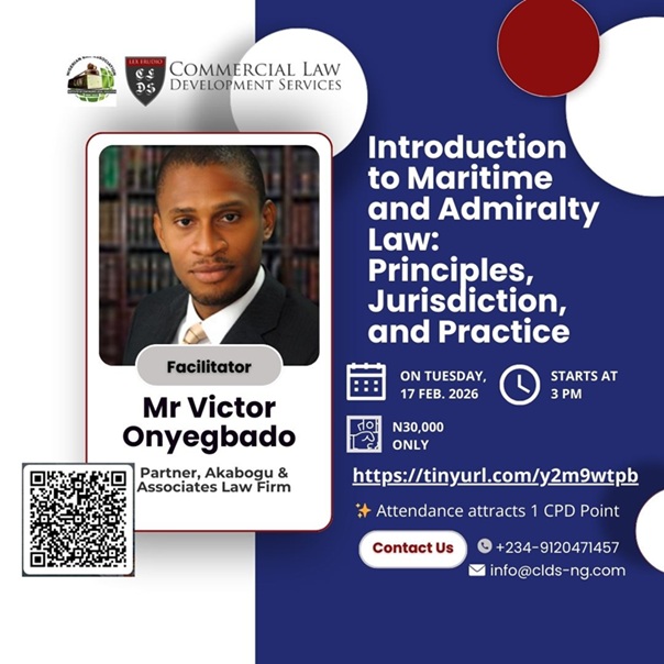 Introduction to Maritime and Admiralty Law: Principles, Jurisdiction, and Practice- Feb 17, 2026 https://tinyurl.com/y2m9wtpb