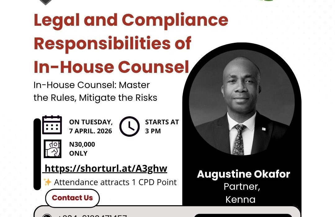 Are You Ready for the Real Role of In-House Counsel? Step beyond legal advice and build real impact. Join our training to learn how to: ✔️ Handle legal & compliance responsibilities effectively ✔️ Build strong compliance frameworks ✔️ Navigate ethical dilemmas with confidence ✔️ Communicate and advise for business impact 📌 Plus, explore: • Risk management in business operations • Corporate accountability • Working with regulators & external counsel 🗓 April 7, 2026 ⏰ 3 PM 🔗 Register now: https://shorturl.at/A3ghw